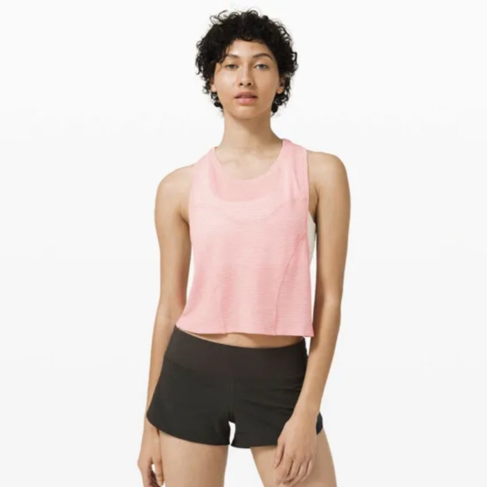 Lululemon Women’s Stronger As One Muscle Crop Tank Top Size 8 Azalea Pink